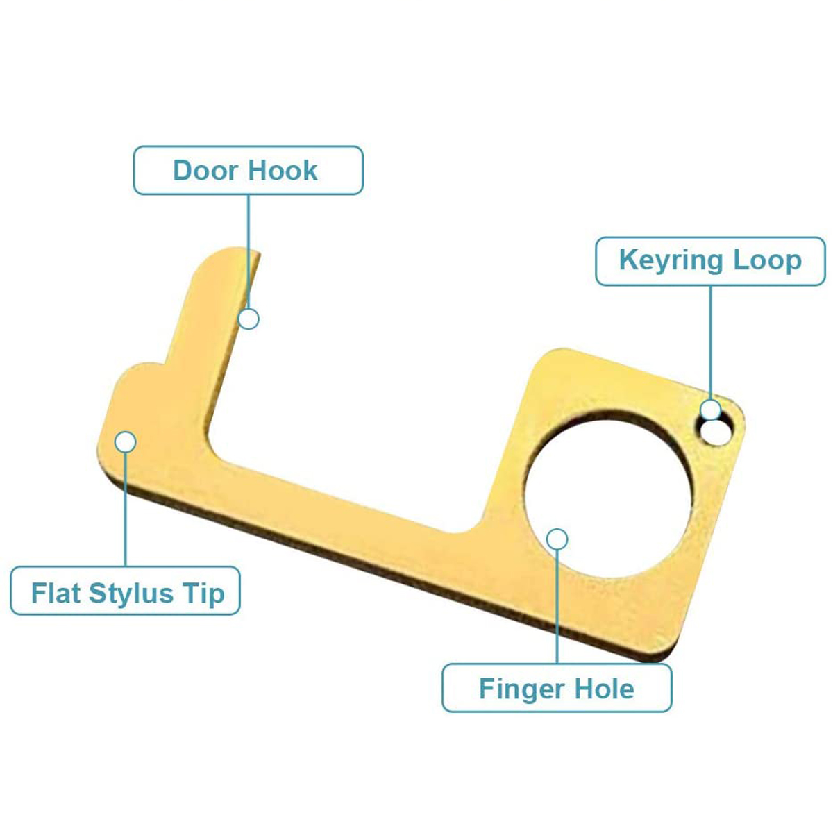 Handheld Non-Contact Door Opener & Stylus Keychain Tool 4