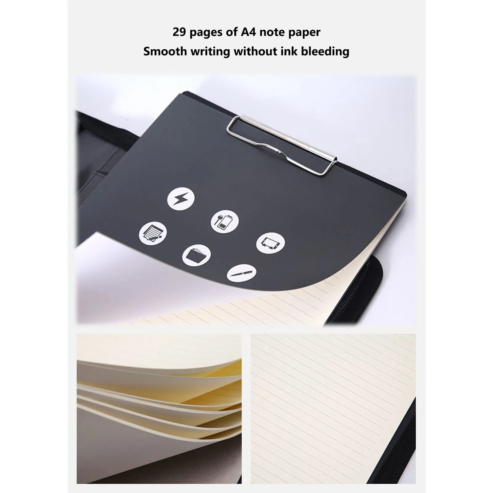 A4 Padfolio Leather Organizer Sleeves 6000mAh Power Bank 7