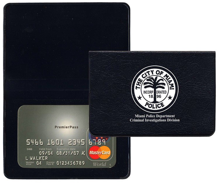 Executive Vinyl Fold Over Card Cases with Two Clear Pockets 5