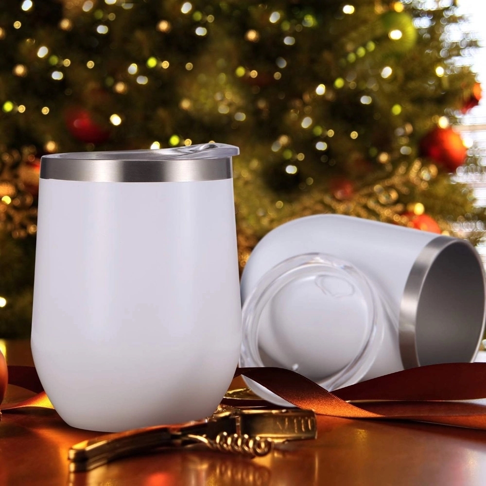 12oz Powder Coated Vacuum Insulated Wine Tumbler With Lid 6
