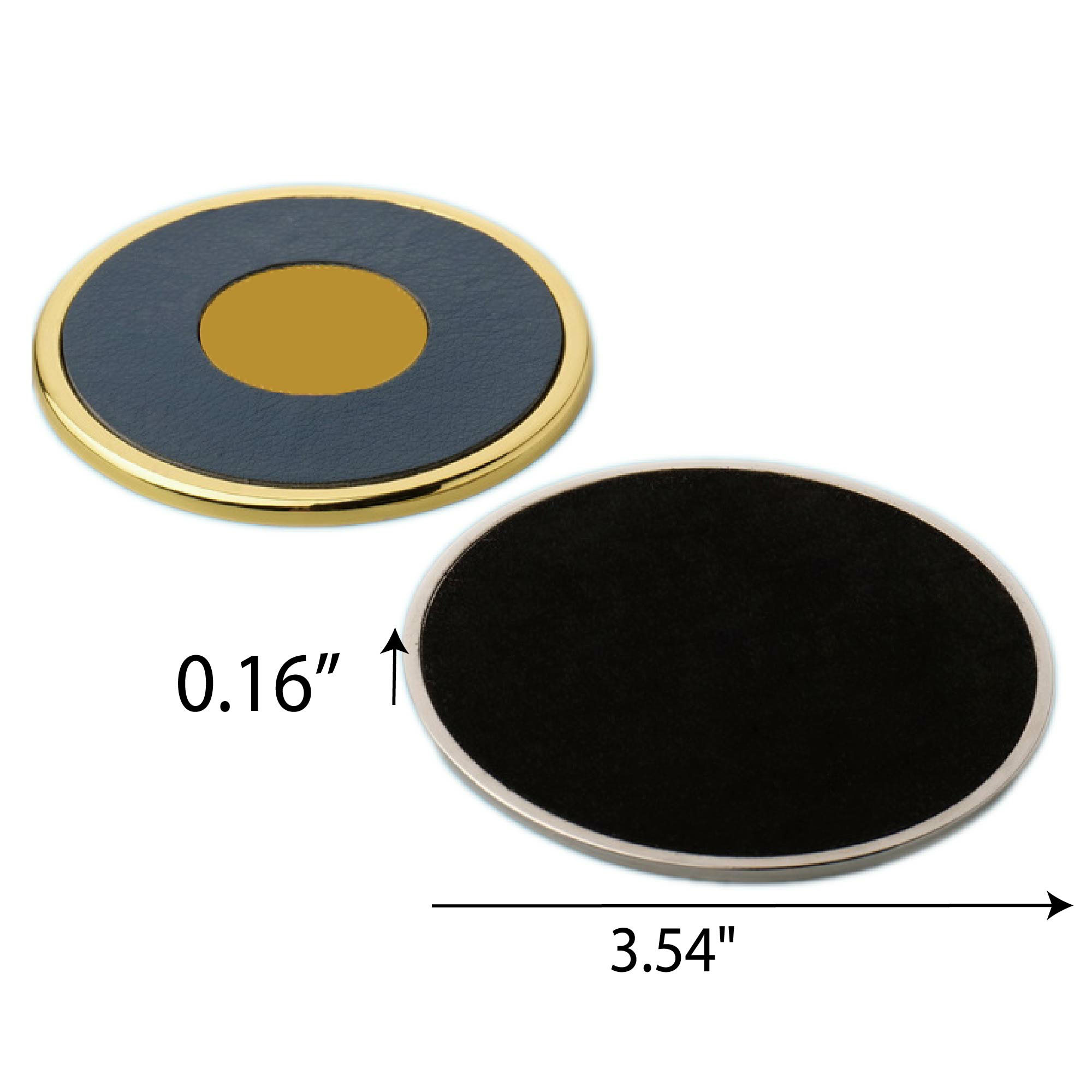 Zinc Coaster with Leather Base 2