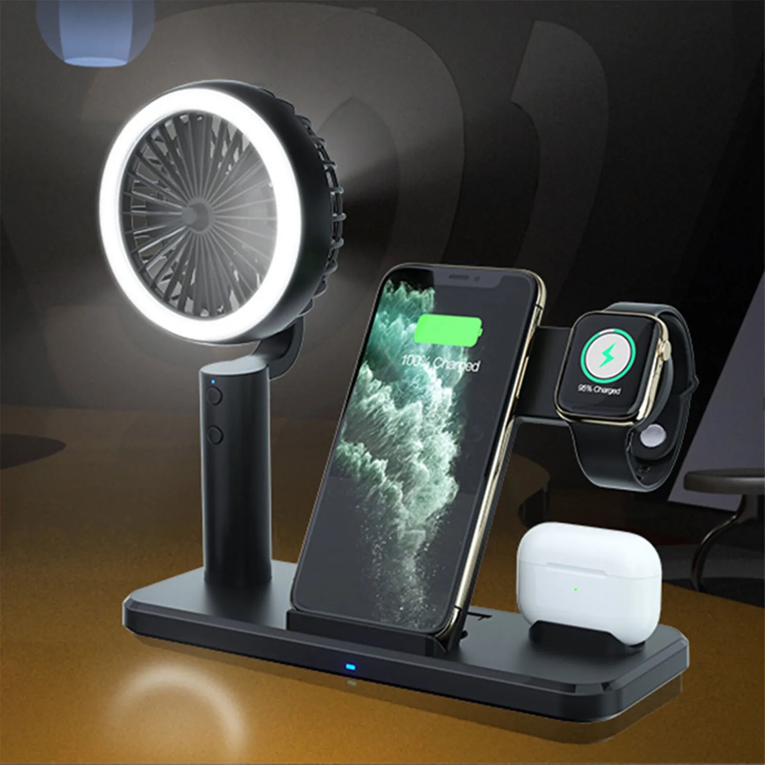Multifunctional Fan Mobile Phone Headphone Wireless Charger 3