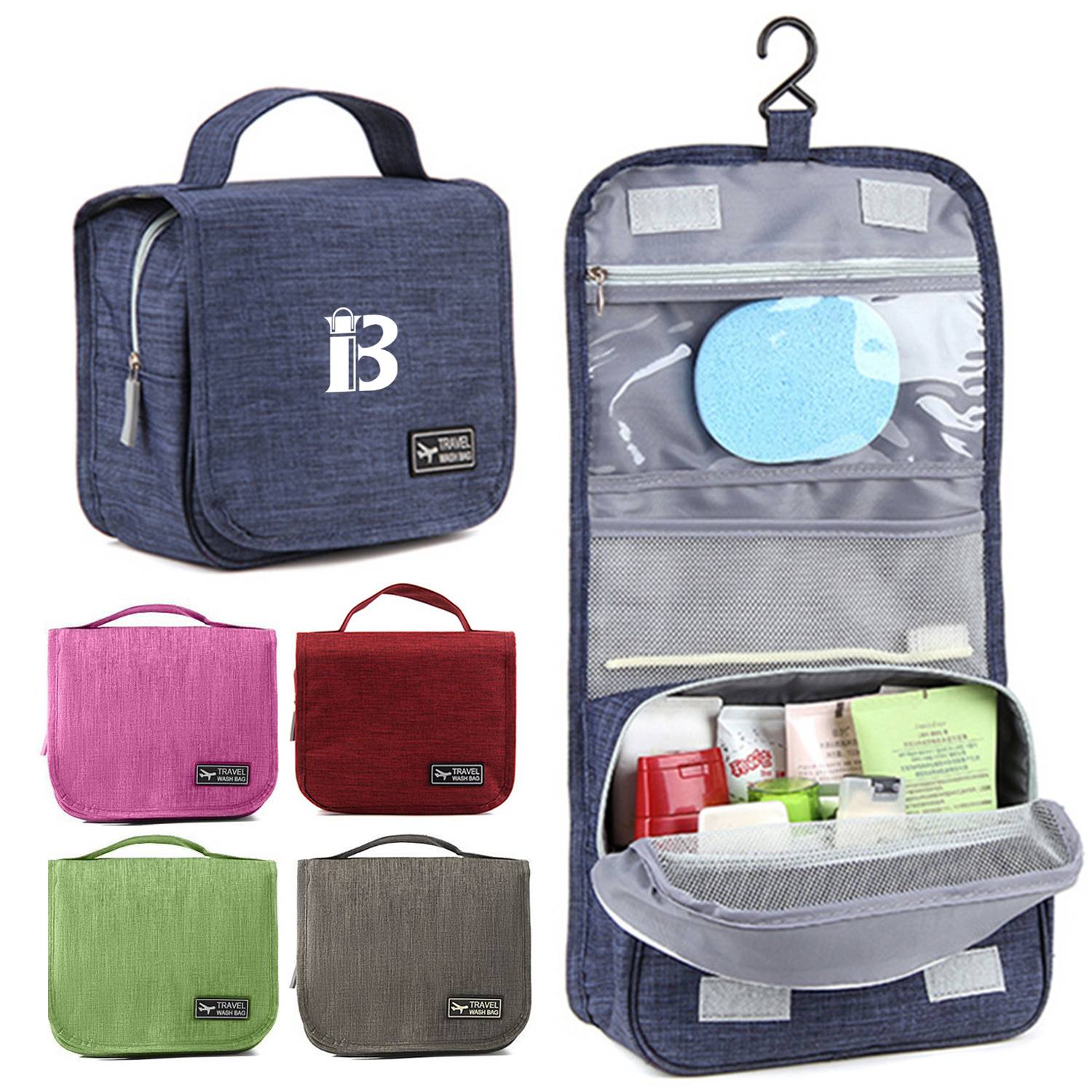 Polyester Waterproof Hanging Toiletry Bags 7