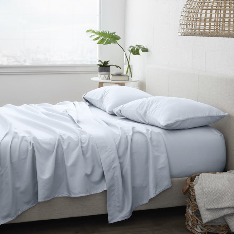 Bed Sheet Sets - Light Blue Queen 4 Set 2