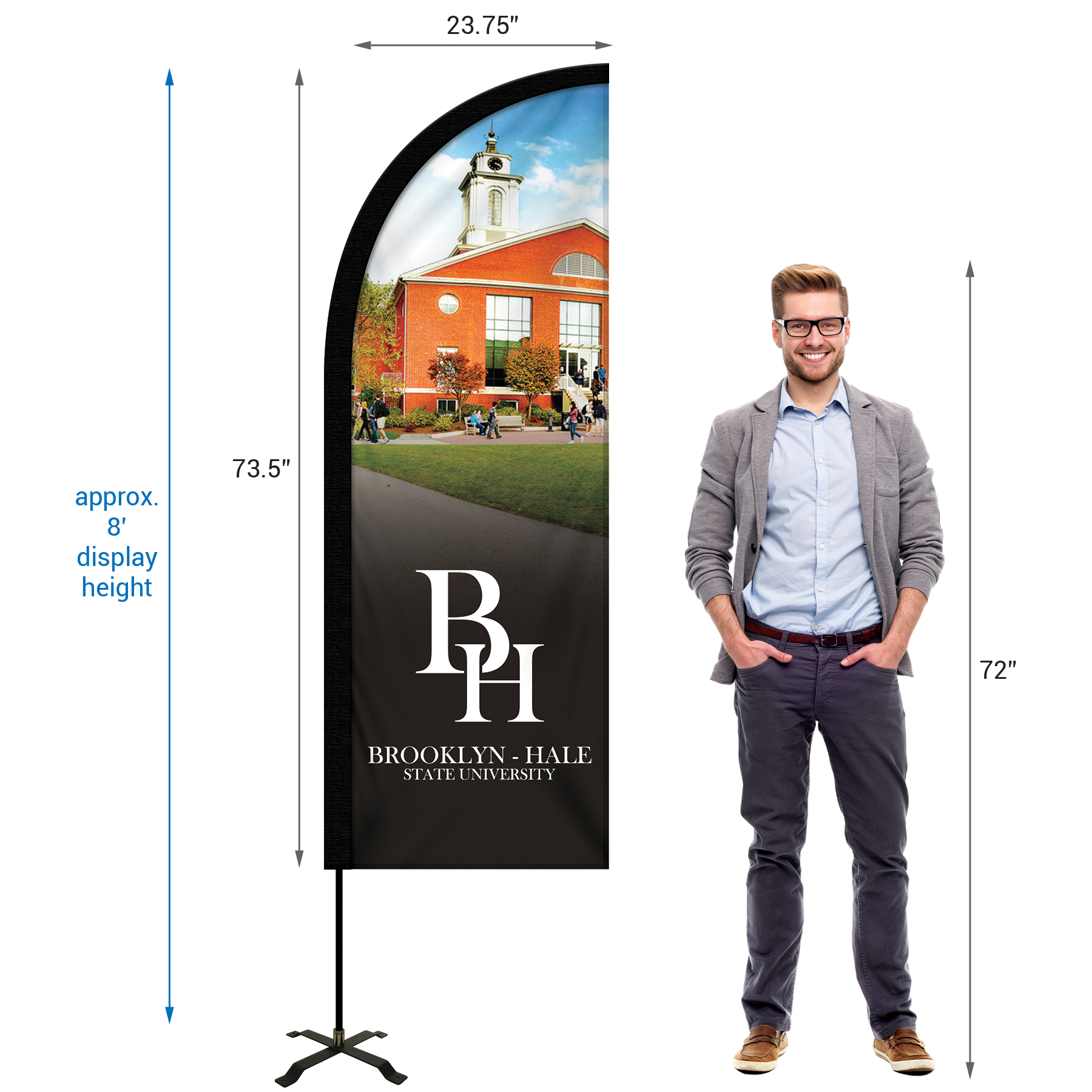 6' Portable Single Reverse Half Drop Kit w/ Cross Base 15