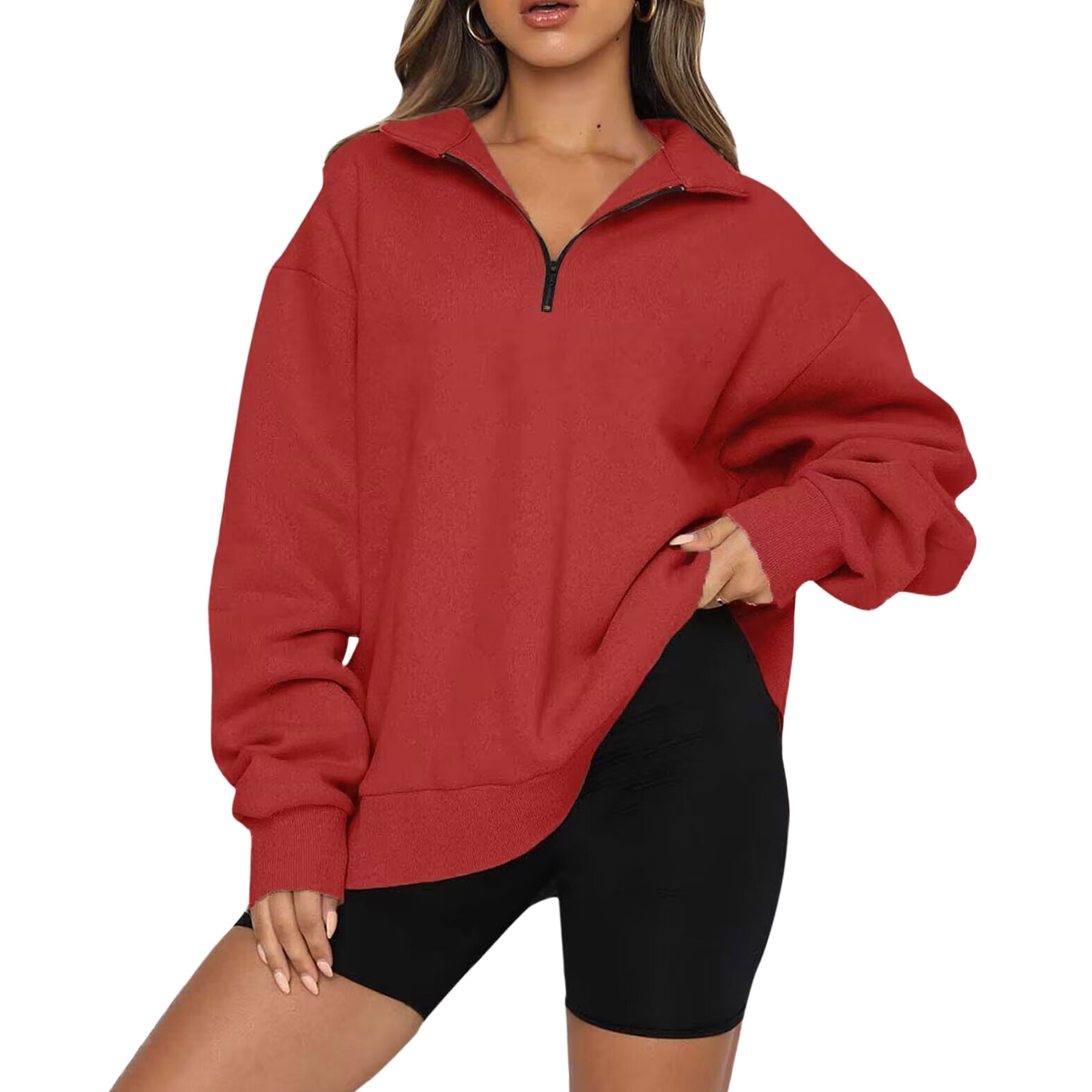 Women's Fleece Pullover With Quarter Zip 11