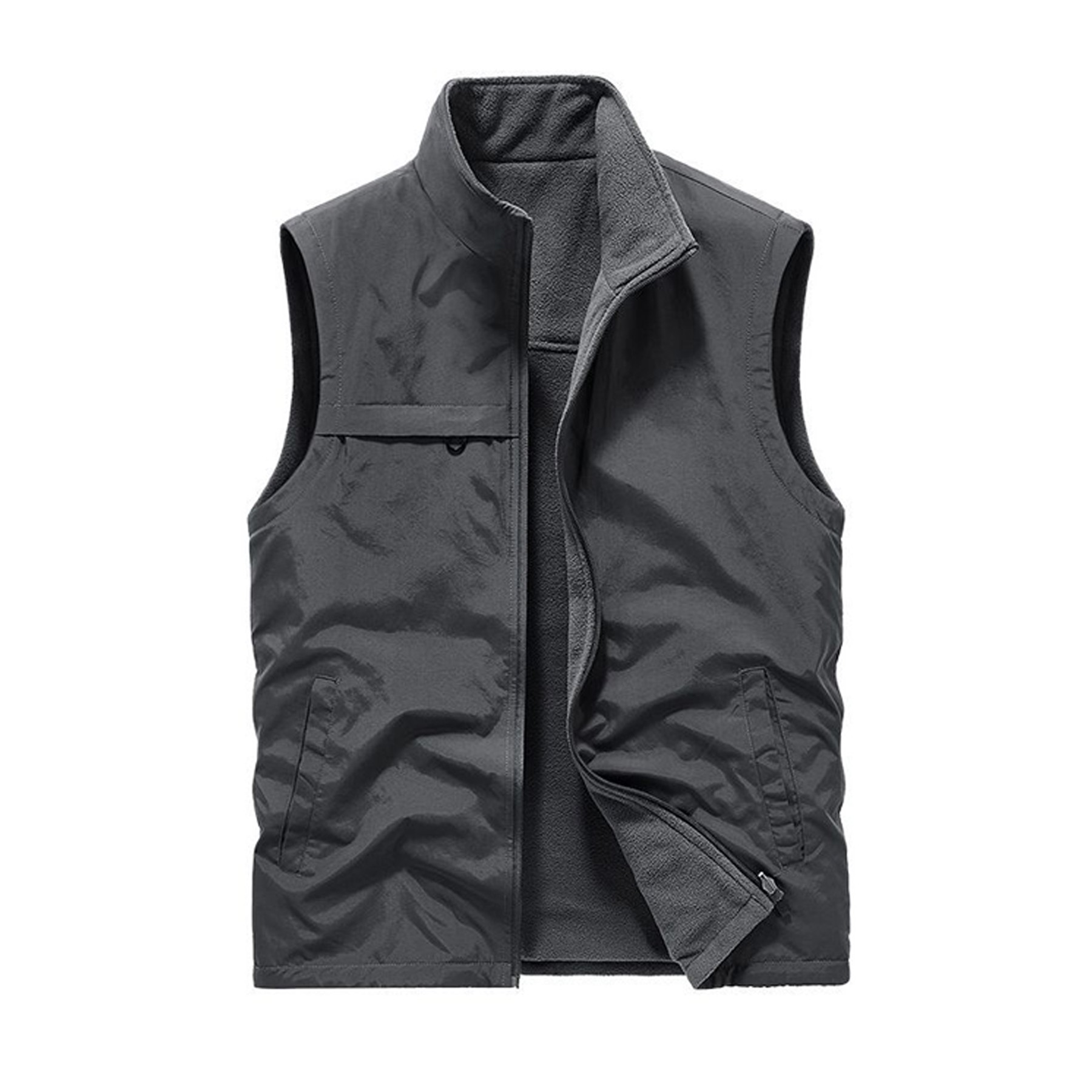 Men's Reversible Double-sided Wearable Fleece Vest 6