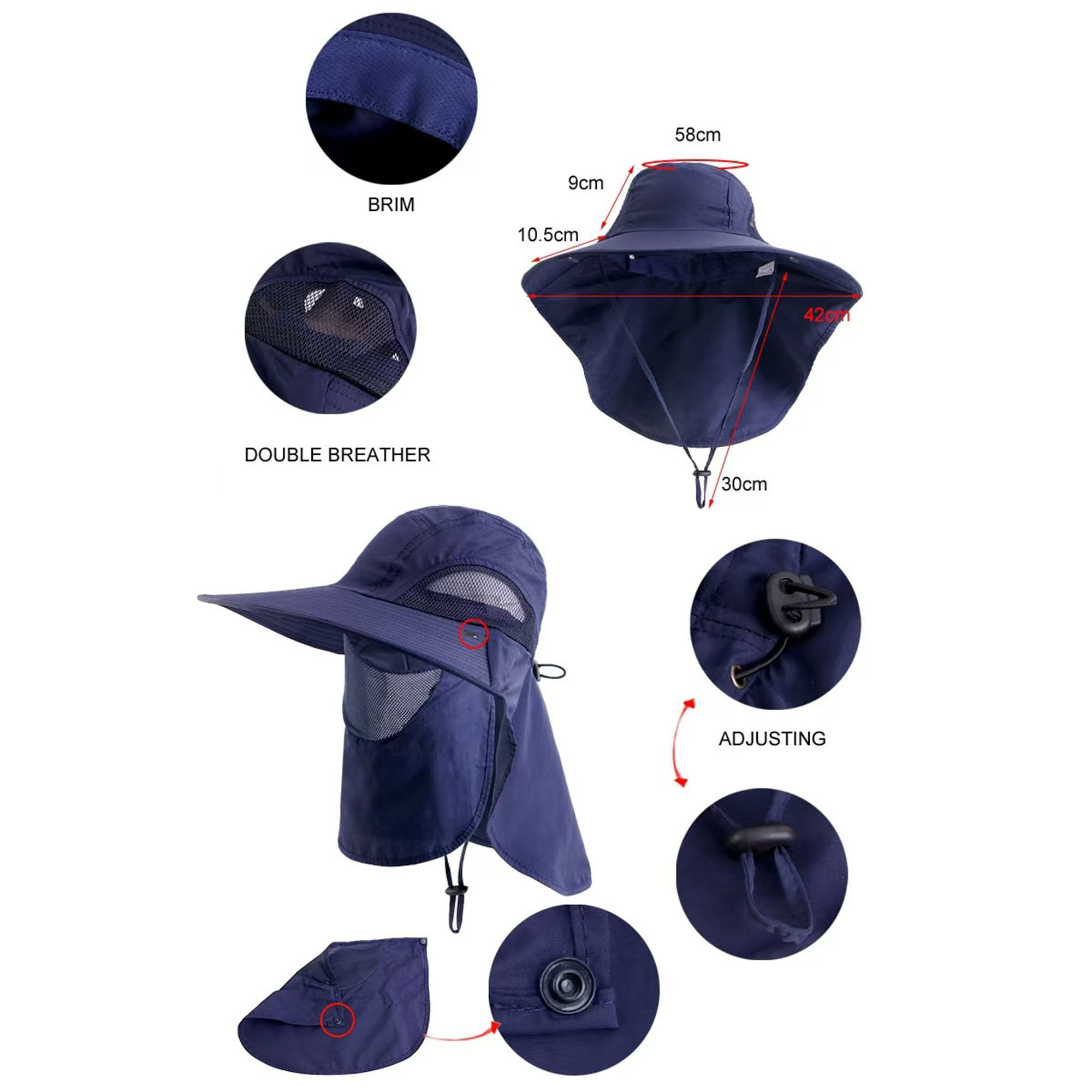 Multi-Functional Sun Protection Hat with Face Cover & Adjustable Brim 1