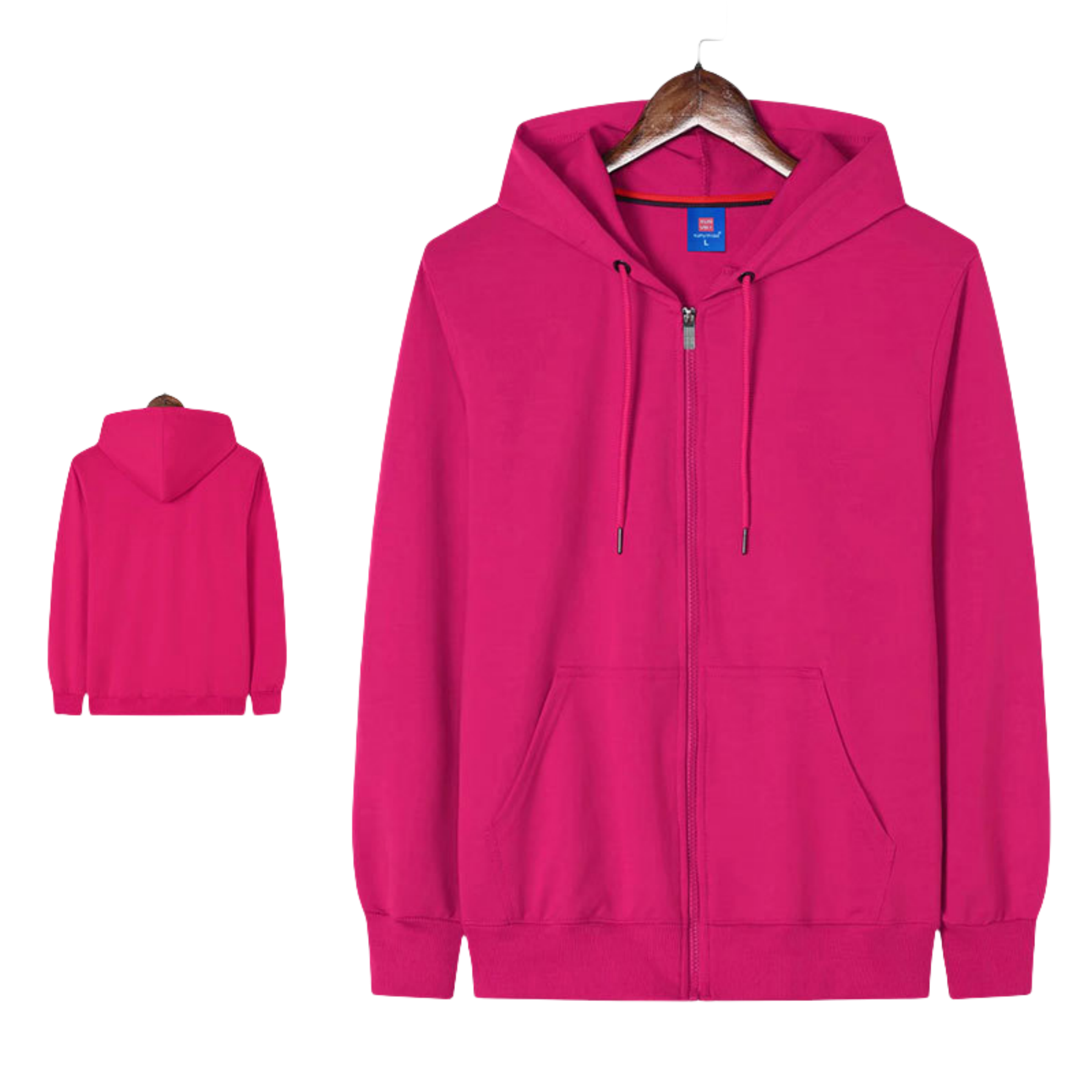 Full Zip cotton Pullover drawstring hooded Loose Fit hoodie, custom hoodie or sweatshirt with logo imprint 2