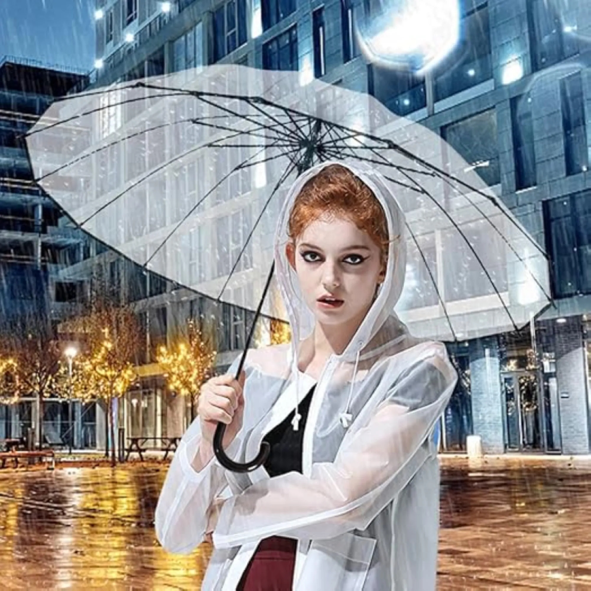 8 Bone Defense Windproof Transparent Umbrella 4