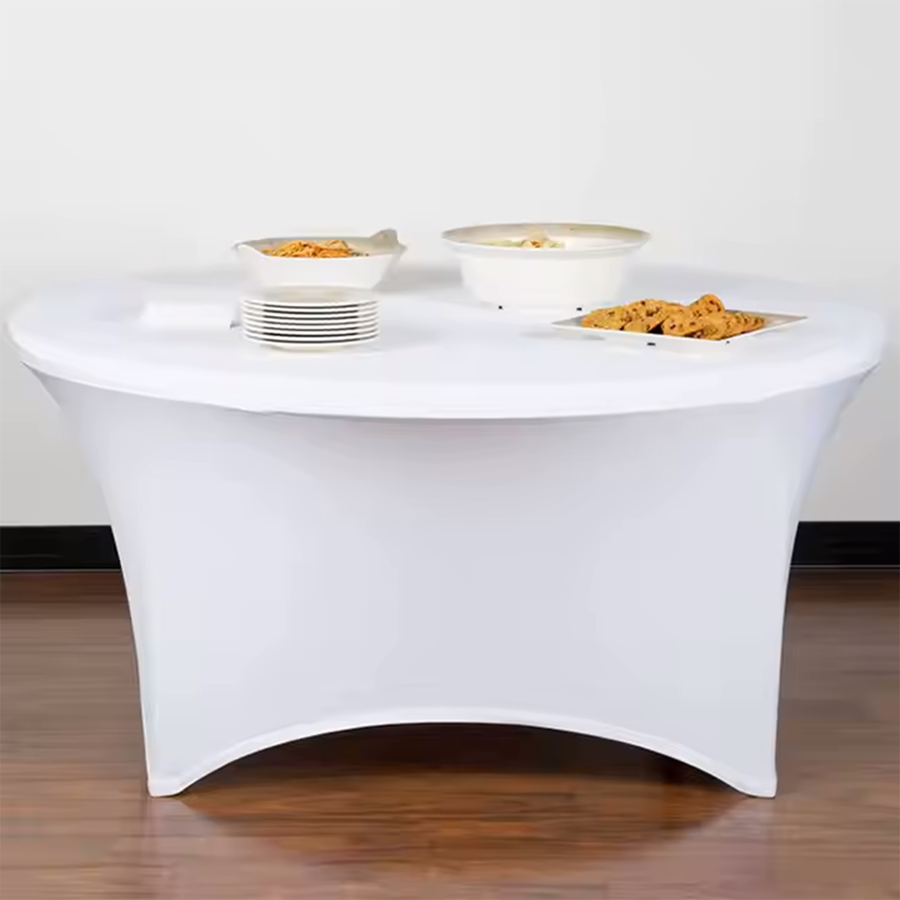 Navy Blue Fitted Round Table Cover 1