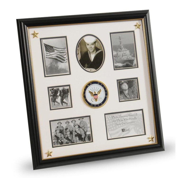 U.S. Navy Medallion 7 Picture Collage Frame with Stars 2