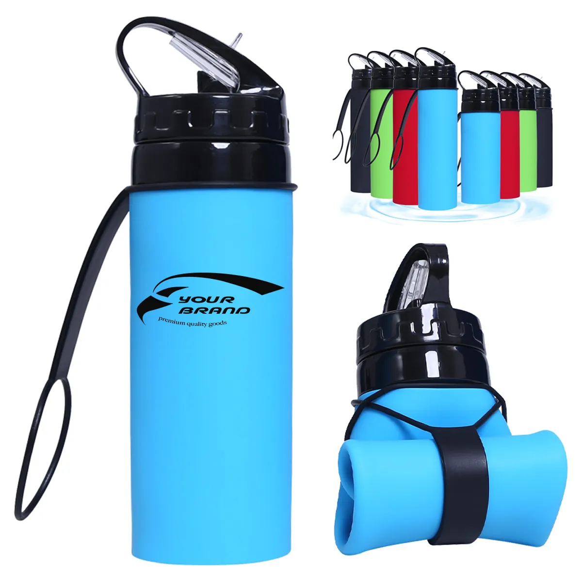 20OZ.Travel Silicone BPA Free Reusable Collapse Water Bottle 5