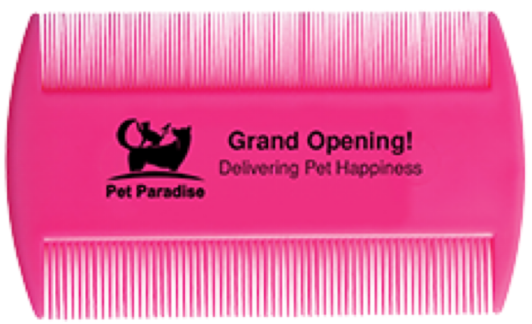 Pink Neon Flea Comb (3.5" x 2.063")