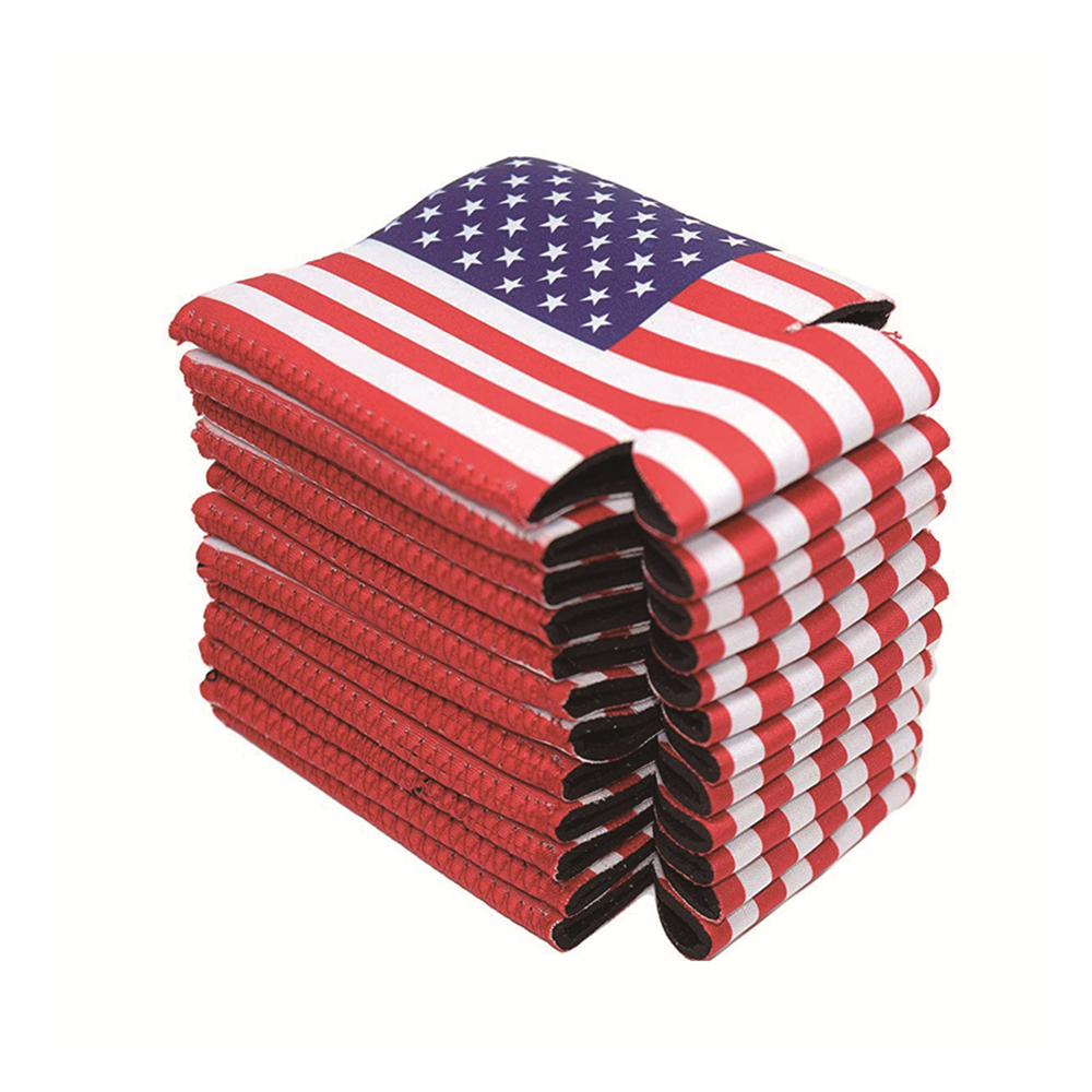 Neoprene American Flag Can Coolie, custom koozie with logo imprint 5