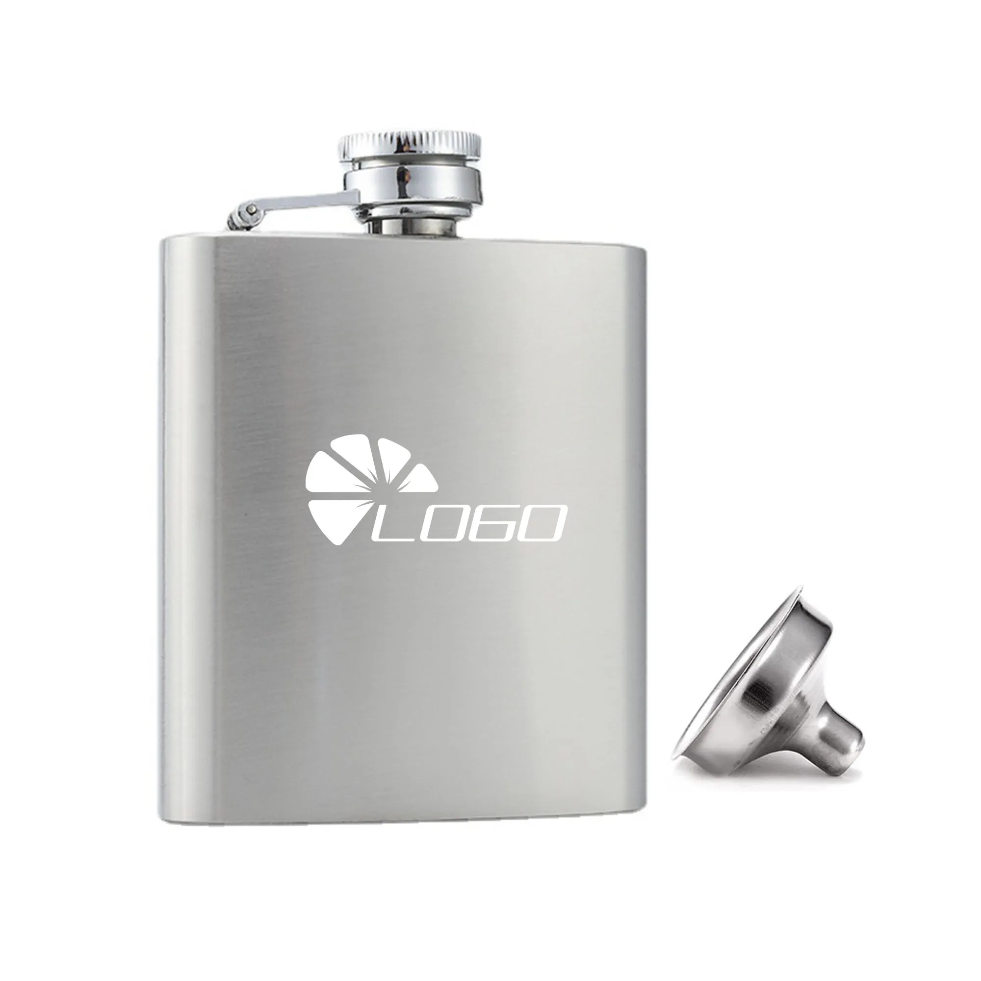 MOQ20 6oz Vertical Stainless Steel Hip Flask With Spout 2