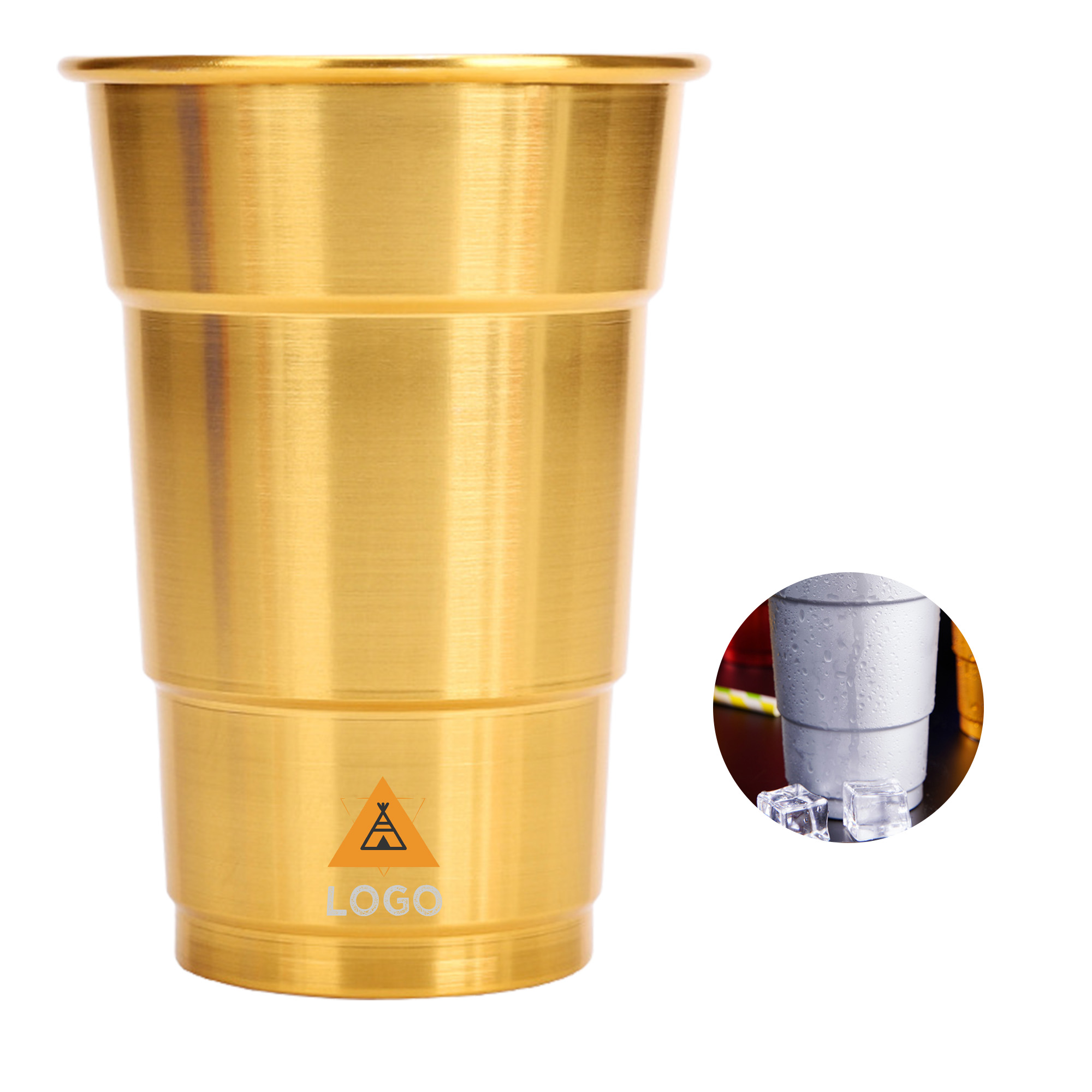 MOQ 50 Custom Aluminum Beer Cup Food Grade Metal Single Layer with Logo 1