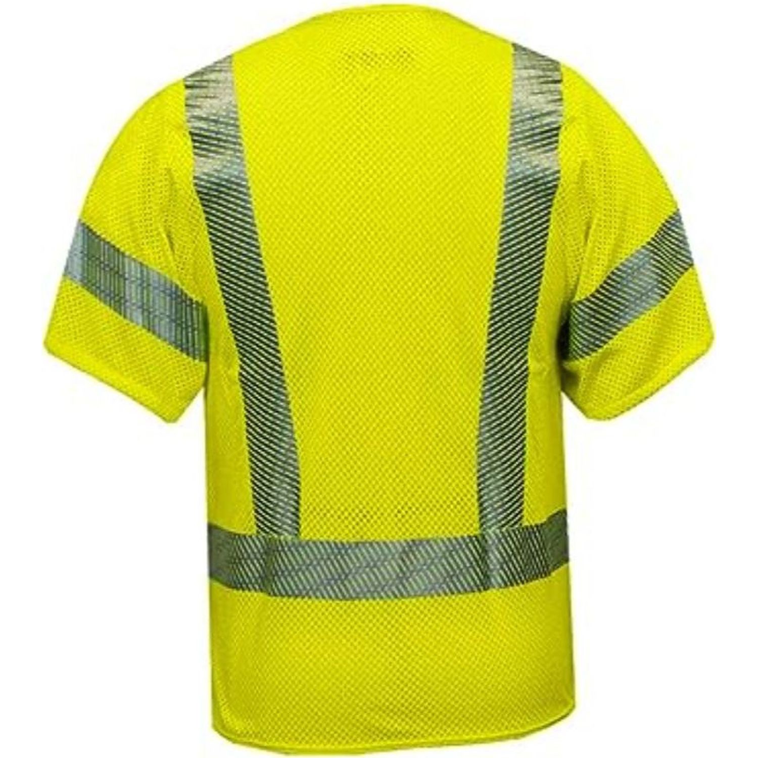 rPET Class 3 Segmented Safety Hook & Loop Mesh Vest With Pockets, custom uniform with logo imprint 3