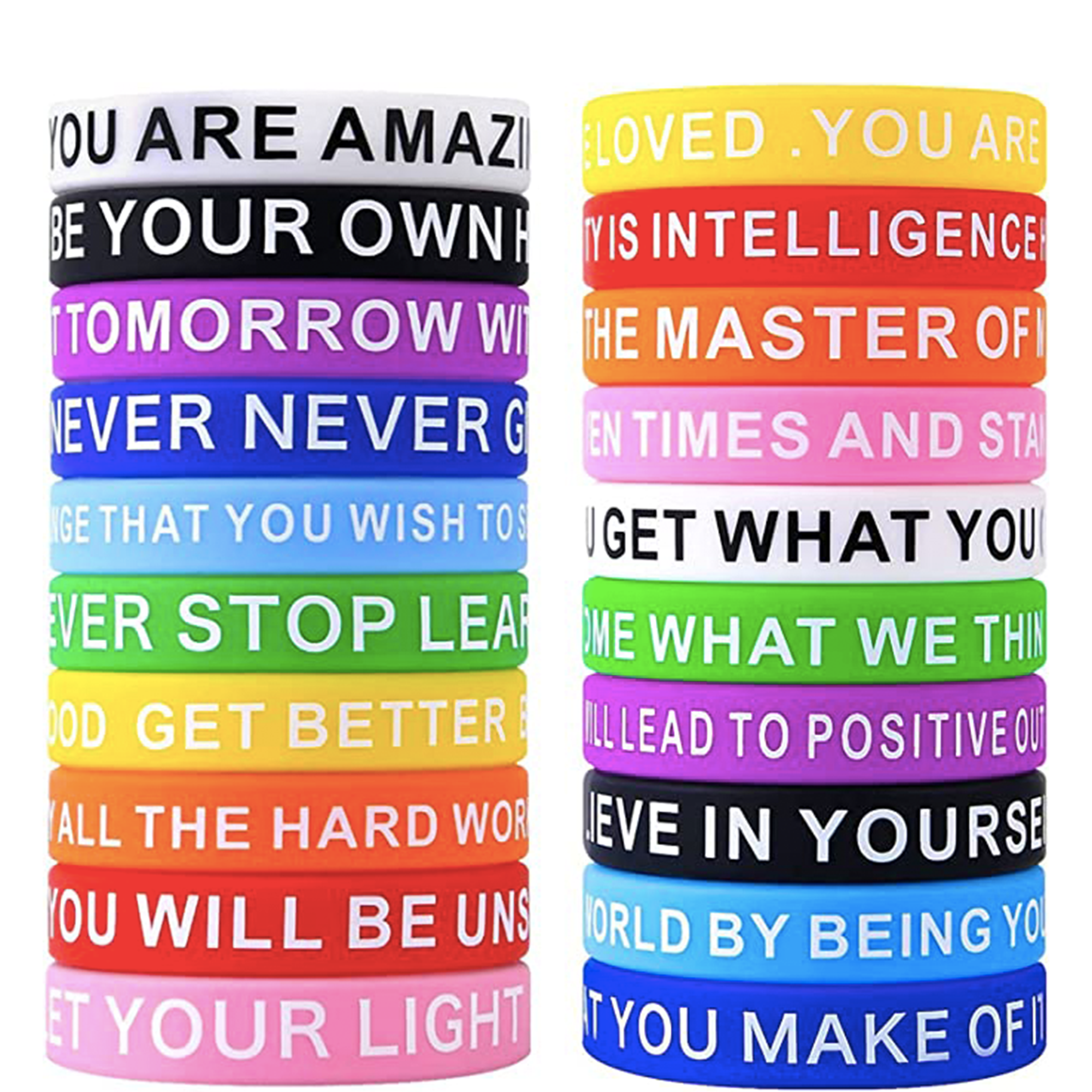 Multicolor Silicone Bracelet 100pcs