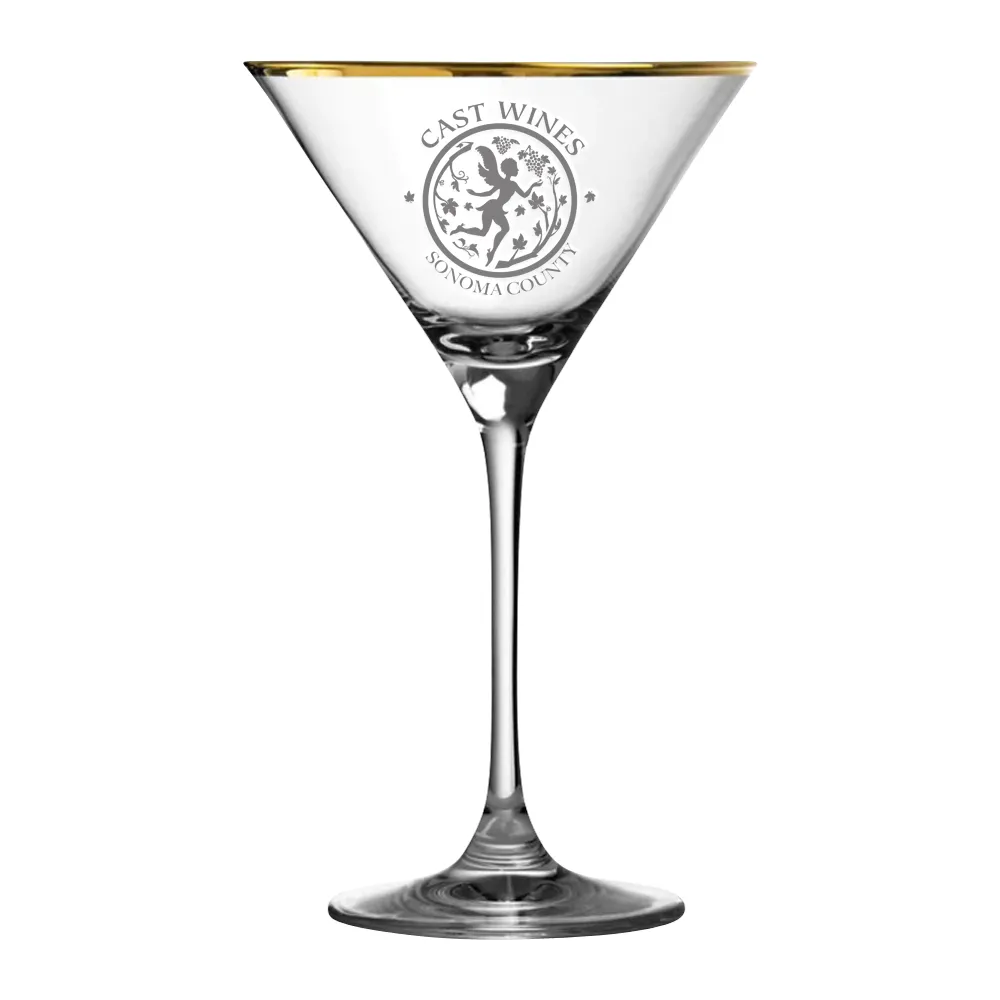 8.25oz. Gold Rimmed Martini Glass 2
