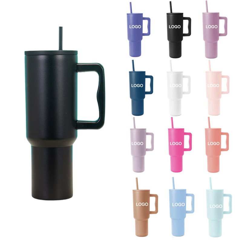 40 oz Stainless Steel Tumbler W/ Straw & Lid 26