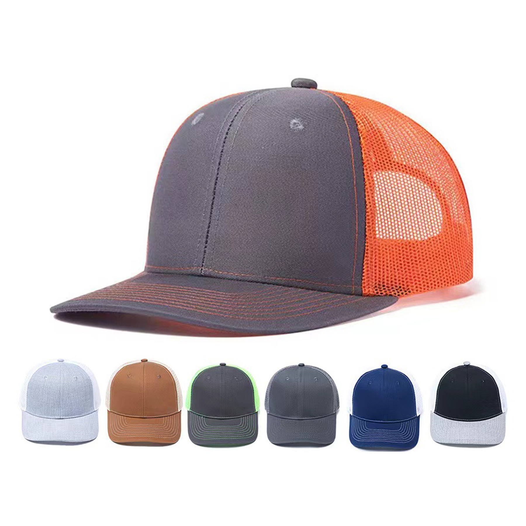 Trucker Baseball Cap With Slightly Curved Brim 3