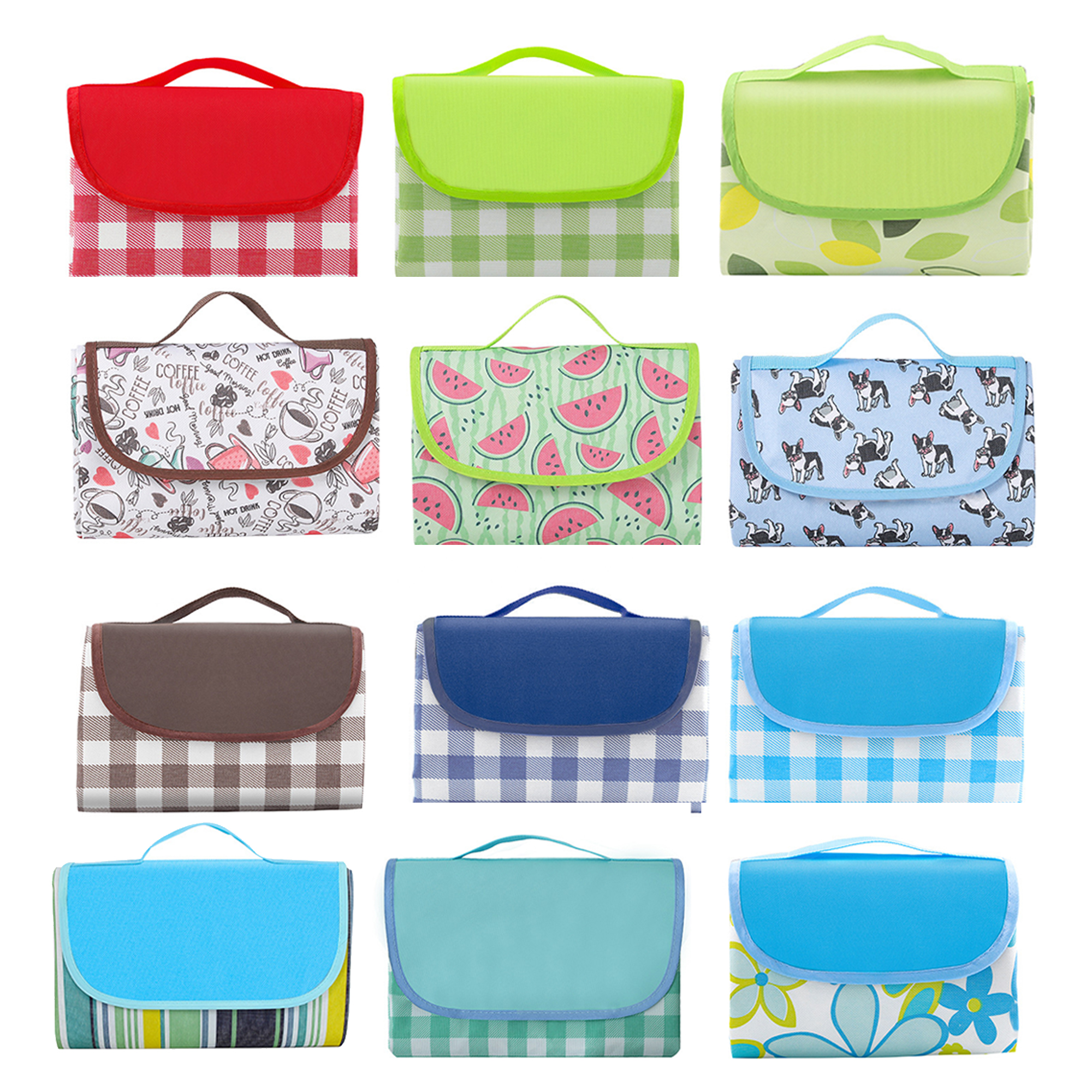 60"x40" Travel Picnic Blanket in Fun Plaid Pattern 3