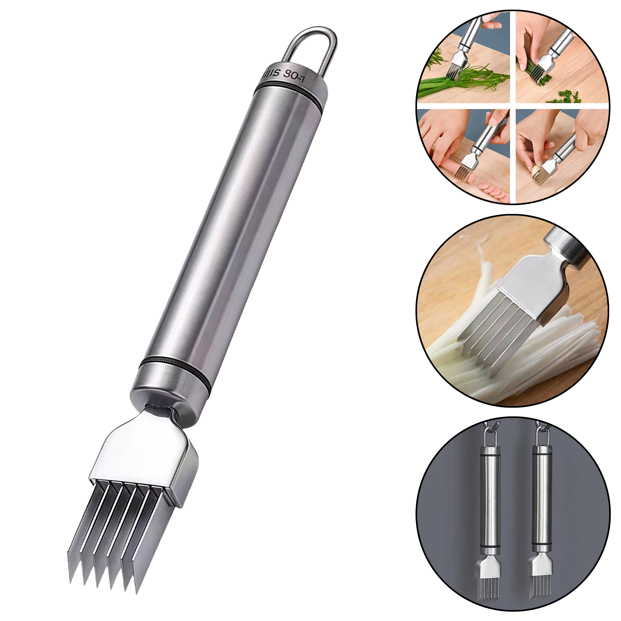 Stainless Steel Green Onion Cutter Multi-functional Kitchen Tool for Slicing Scallions 2