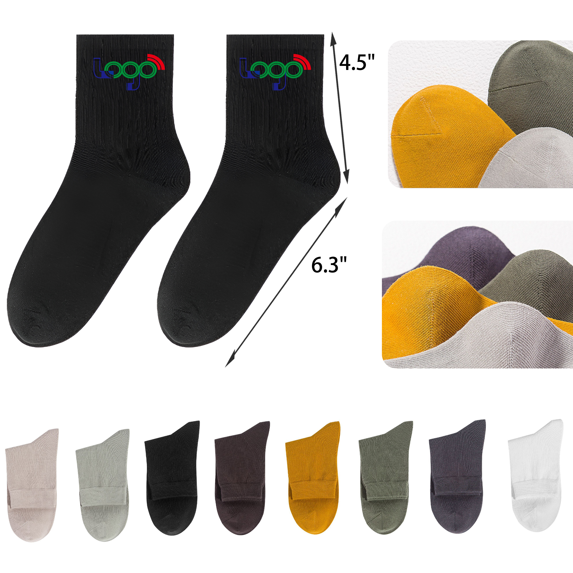 Soft Solid Color Mid Tube Cotton Socks 2