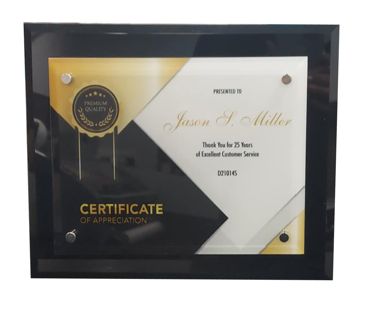 Black Glass Plaque - Raised Glass 8