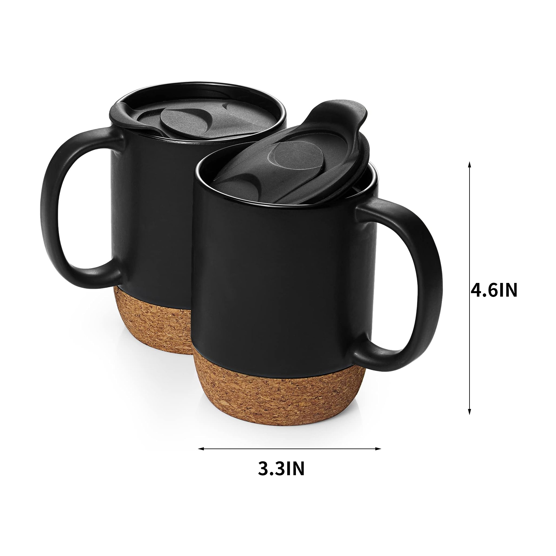 Large Ceramic Coffee Mug with Cork Bottom 3