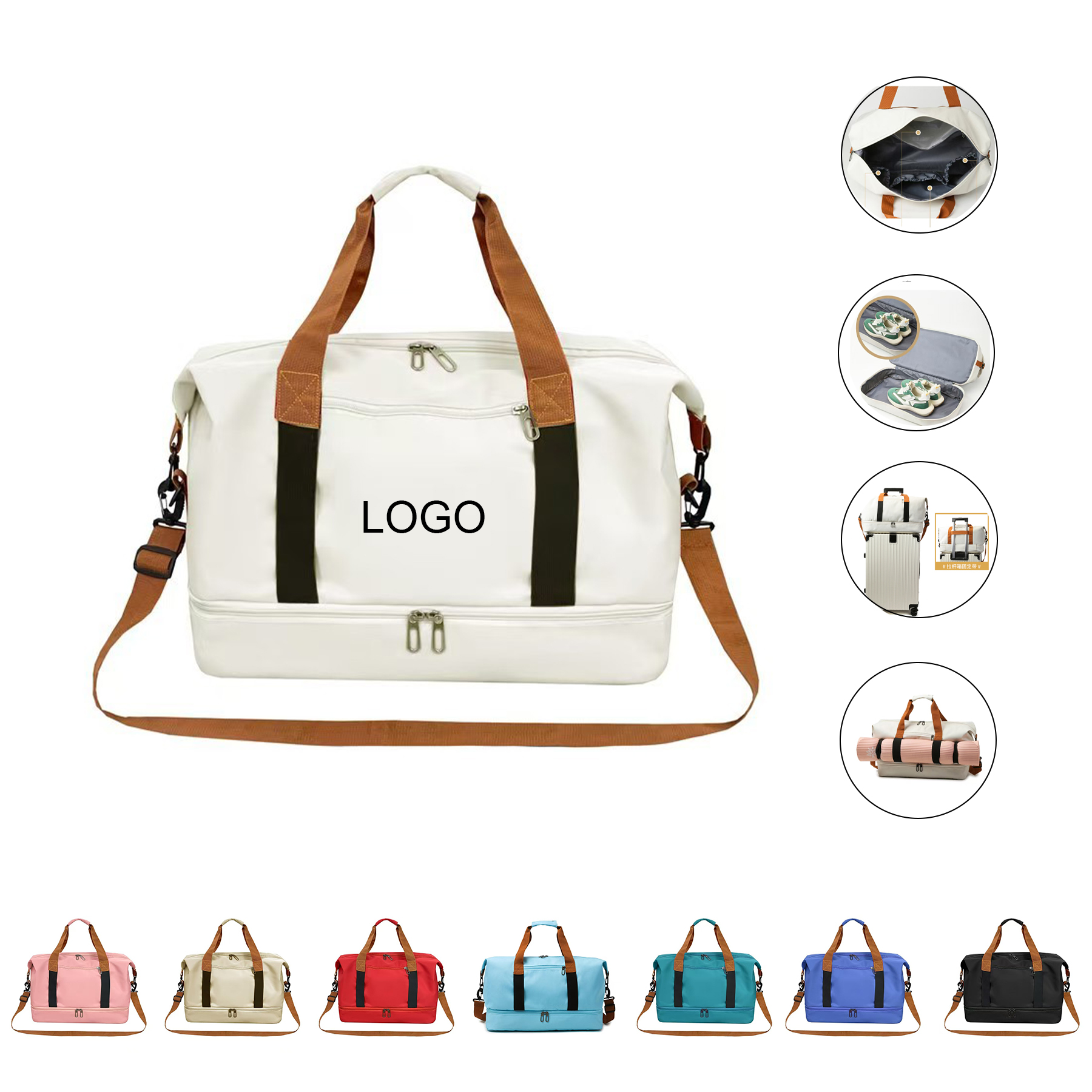 Travel Duffle Bag with Wet and
Shoe Compartment 2