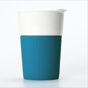 12oz Travel Ceramic Coffee Mug with Silicone Sleeve 5