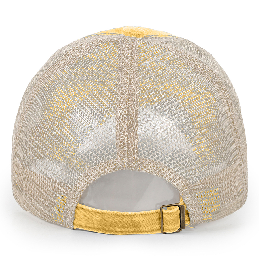 Stock 2-Tone Washed Cotton 6-Panel Trucker Cap 37