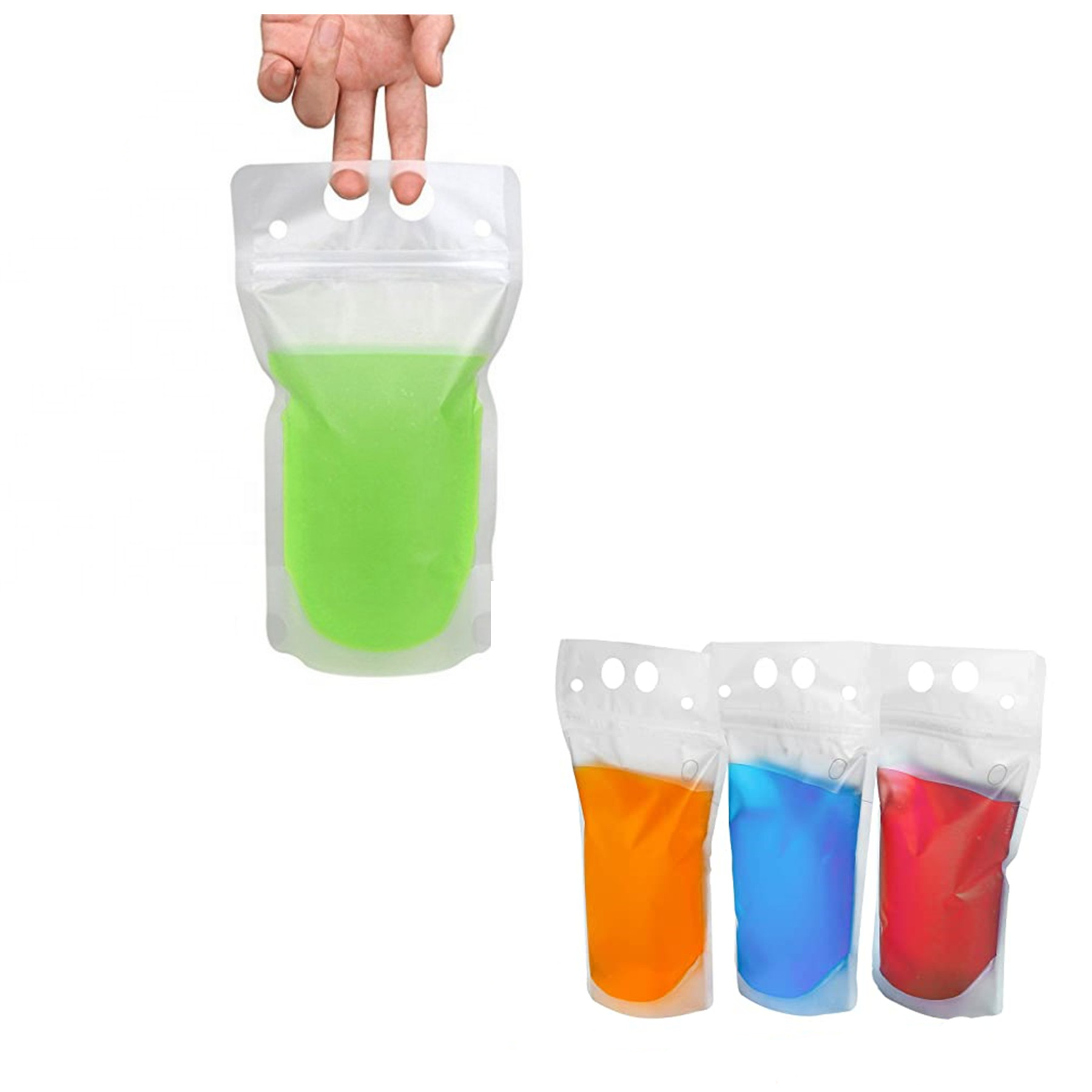 Clear Reclosable Zipper Heavy Duty Drink Pouch 2