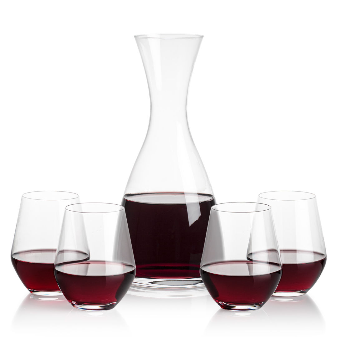 Barham Carafe & Reina Stemless Wine 6