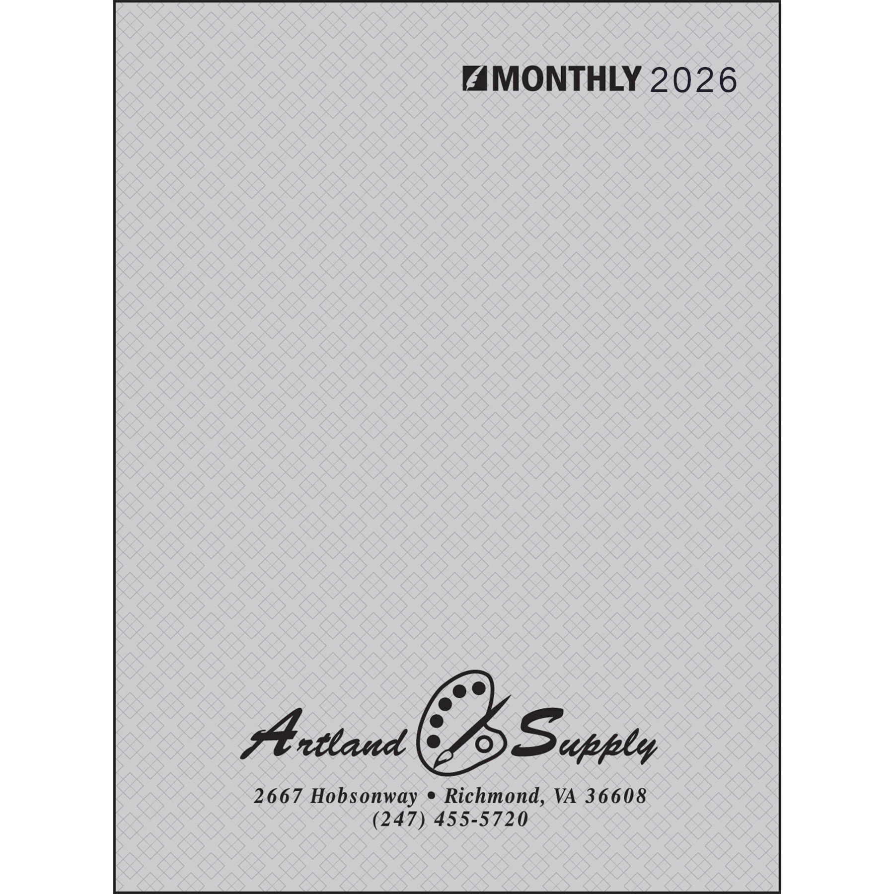 Ruled Monthly Desk Planner Stitched to Paper Cover 3