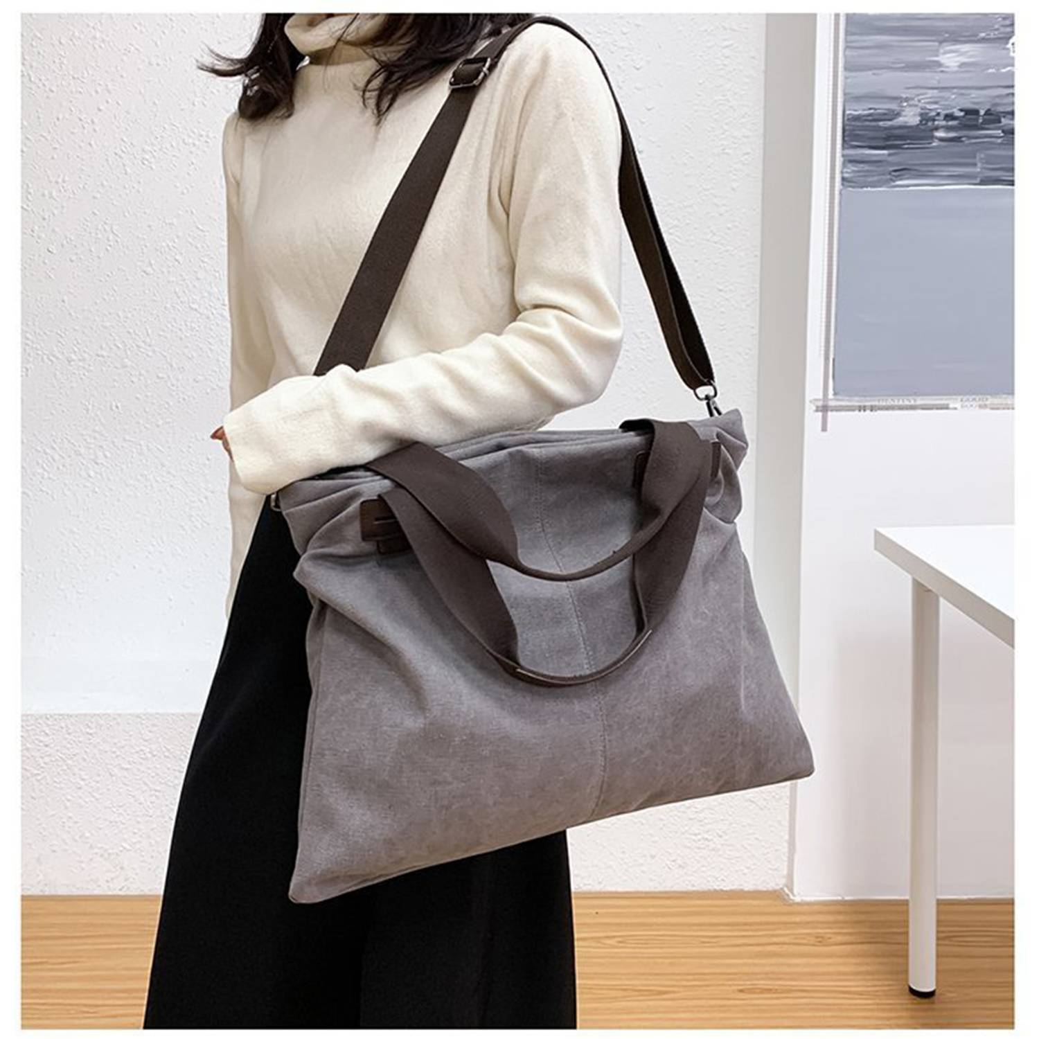 Women's Canvas Tote Bag Vintage Shoulder Crossbody 2