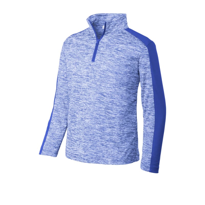 Sport-Tek Youth PosiCharge Electric Heather Colorblock 1/4-Zip Pullover. 14
