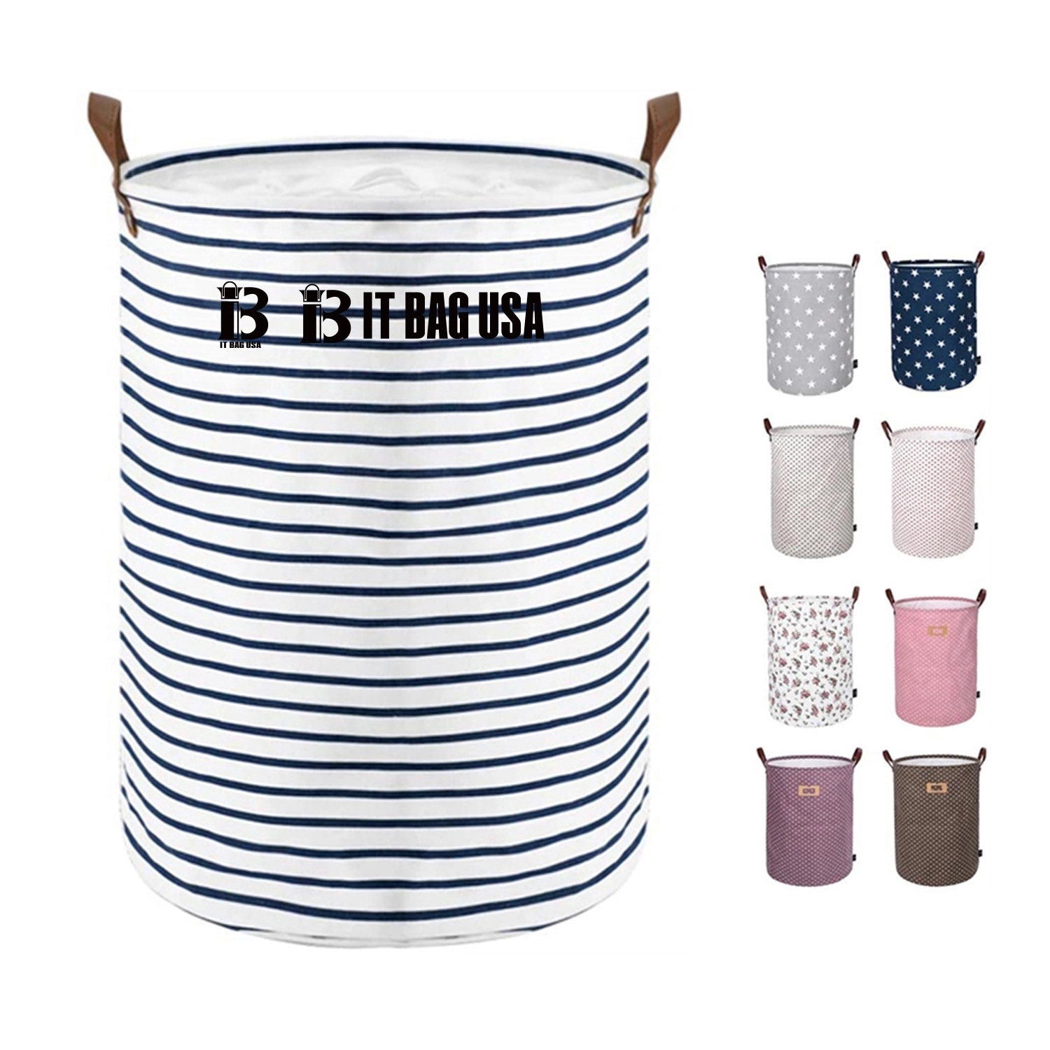 Drawstring Clothes Hamper Storage Basket 2