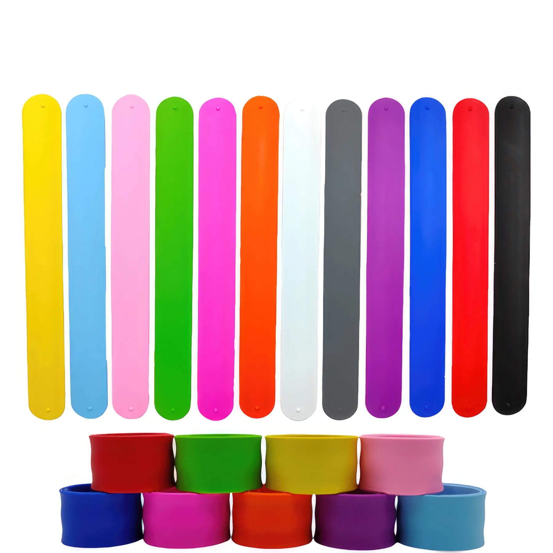 Rainbow Silicone Slap Bracelets 1
