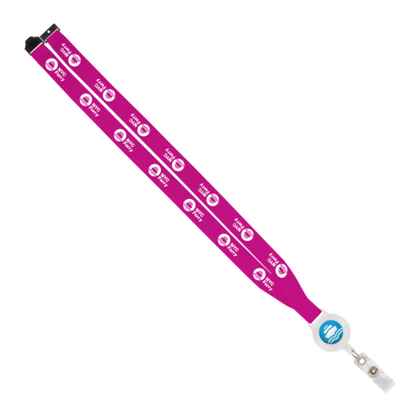 IMPORT 3/4" Polyester Lanyard with Retractable Badge Reel and IPH7 back of neck convenience release. 160