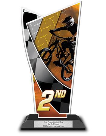 Acrylic Trophy: 8" BMX Designer Shape 2
