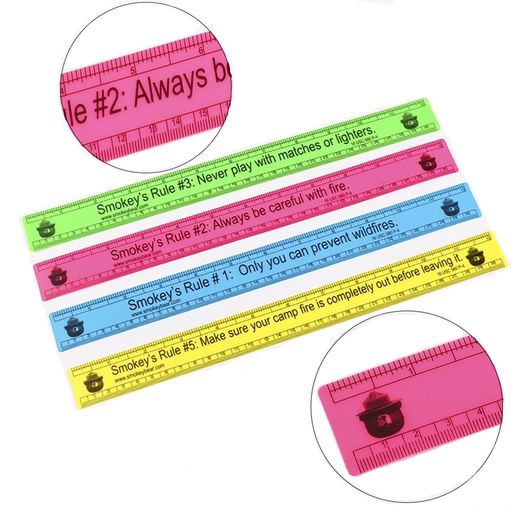 Translucent Multicolor Imprinted Promotional Plastic Ruler 1 2