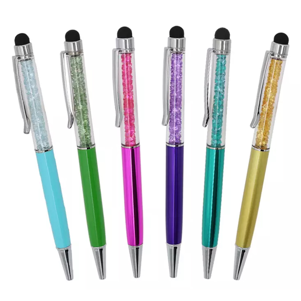Metallic Crystal Bling Pen with Stylus 3