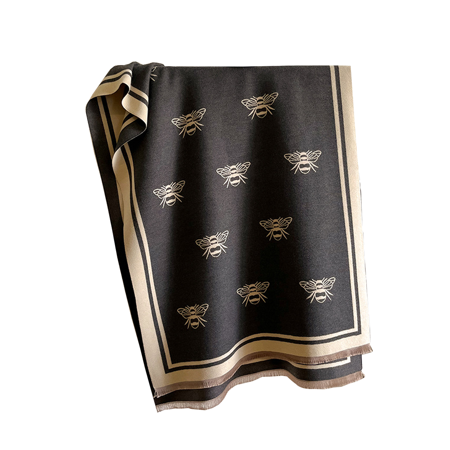 Imitation cashmere bee print scarf 1