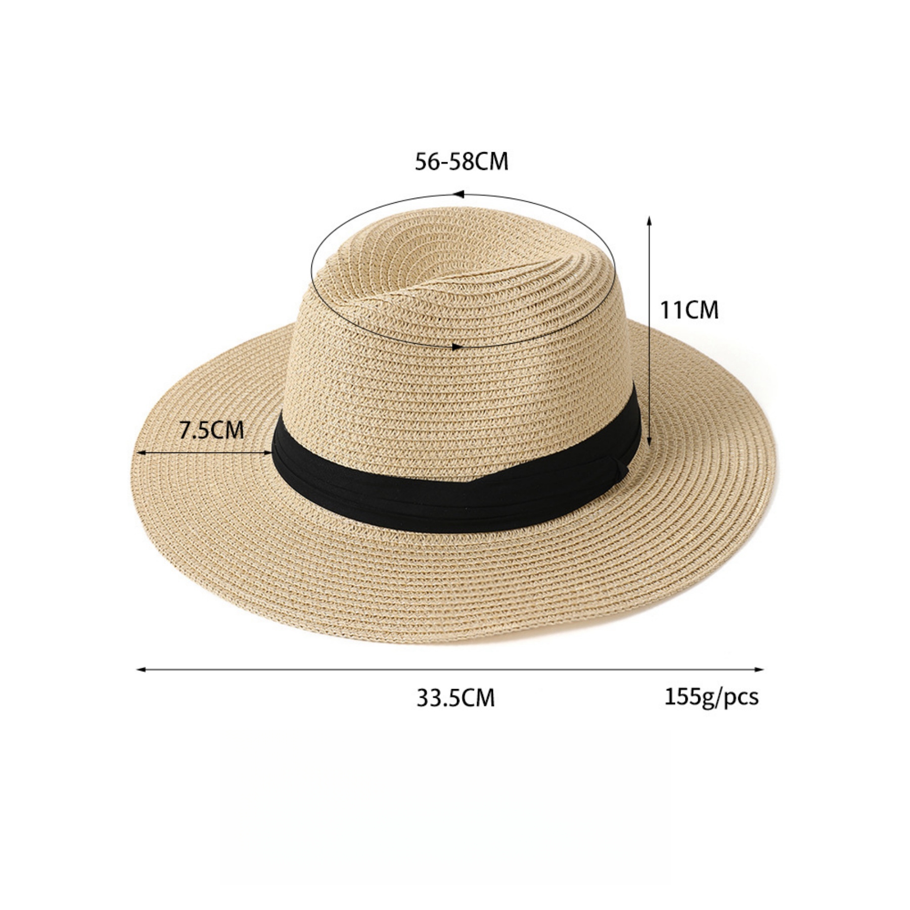 Womens Mens Wide Brim Straw Panama Hat 2