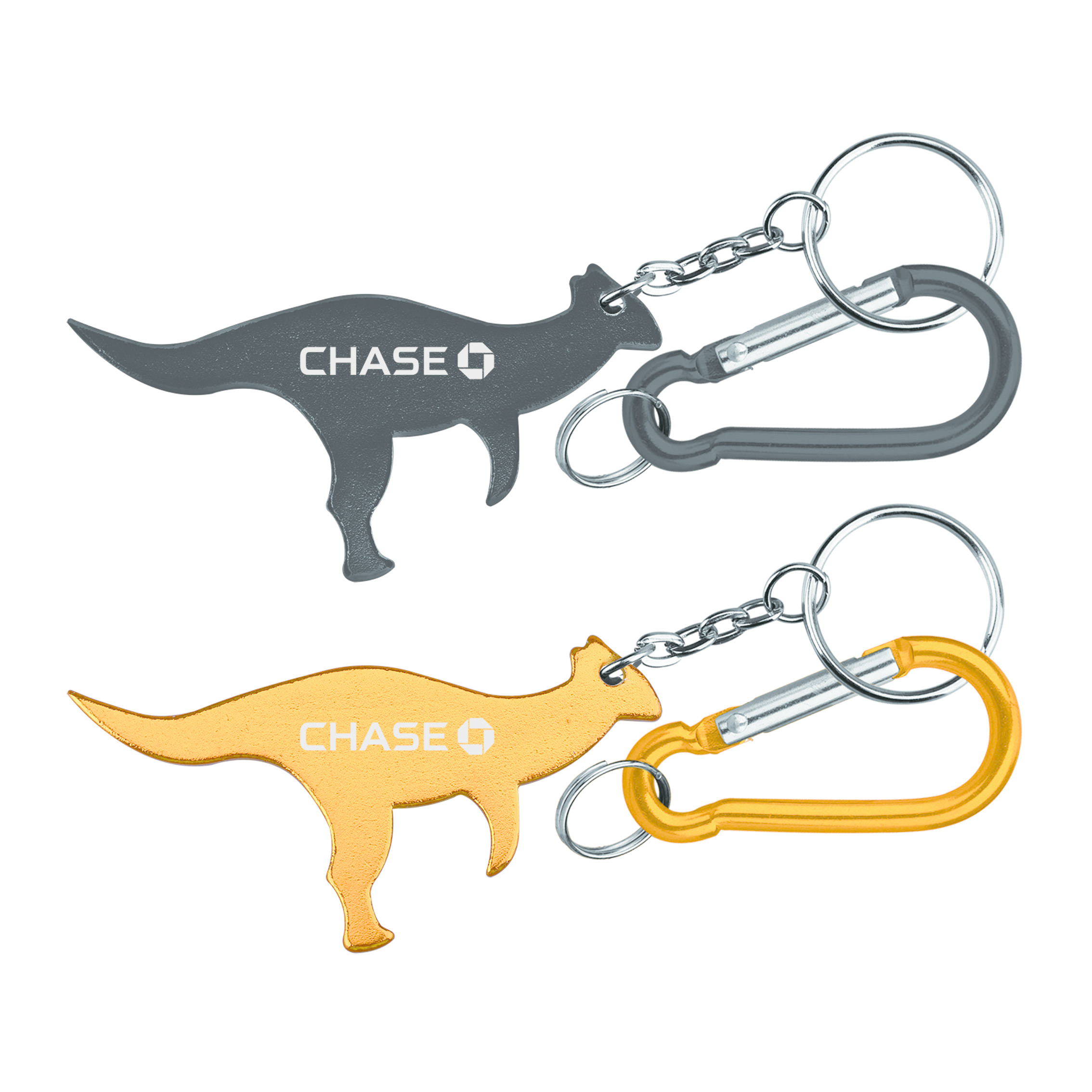 Dinosaur Shaped Aluminum Bottle Opener with with Carabiner 3