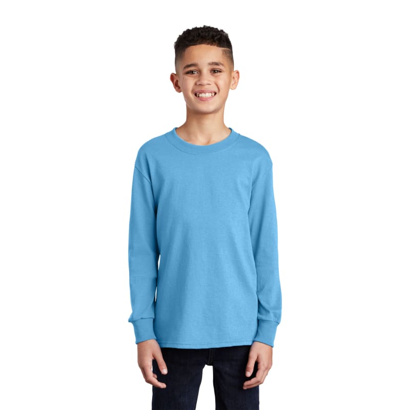 Port & Company Youth Long Sleeve Core Cotton Tee. 49