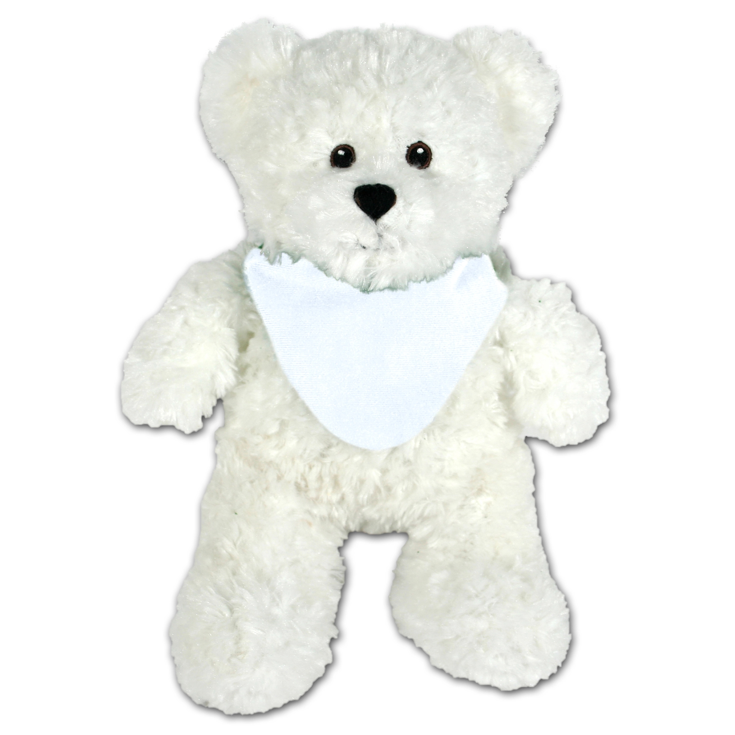 12" White Bear with Embroidered Eyes 19